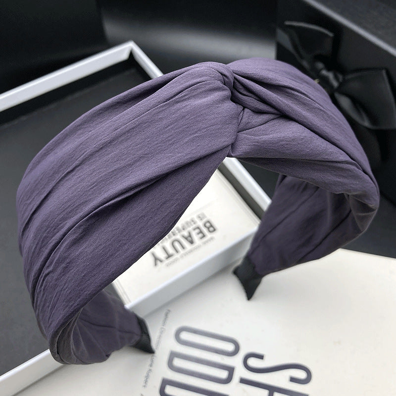 Purple Fabric Headband with Twisted Front - product view 6