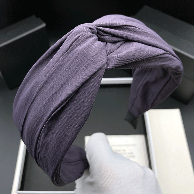 Purple Fabric Headband with Twisted Front - product view 4