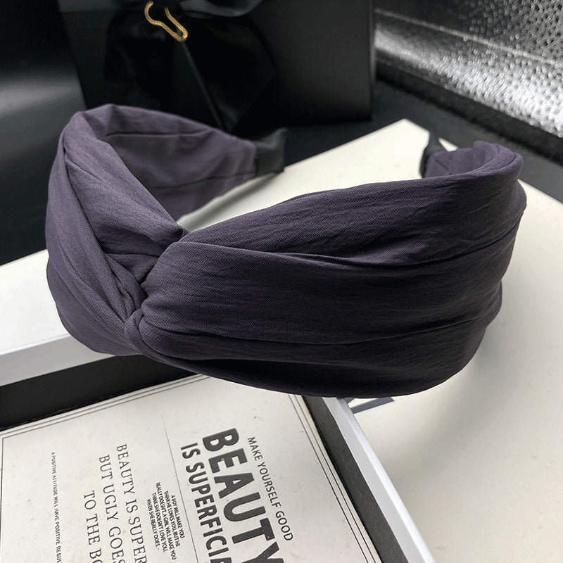 Purple Fabric Headband with Twisted Front - product view 2