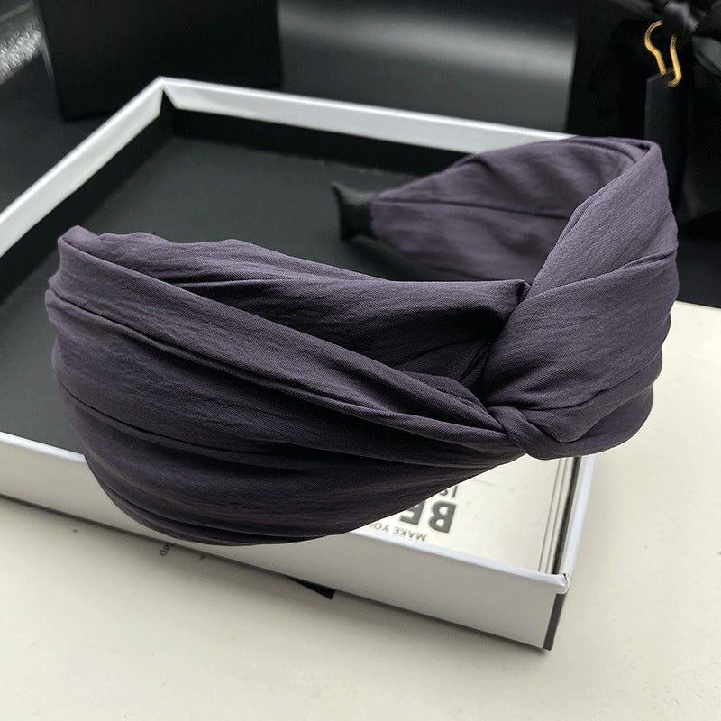 Purple Fabric Headband with Twisted Front - product view 3